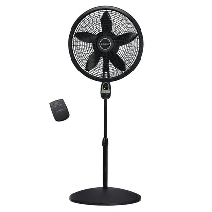 Lasko Cyclone 3-Speed Pedestal Fan with Remote and Timer, 1843, Black, 20.5" Long, New