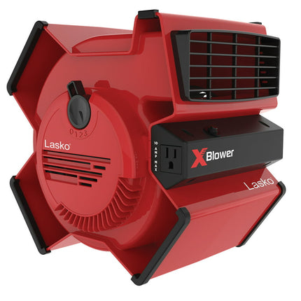 Lasko X-Blower Multi-Position Utility Blower Fan with USB Port, X12900, Red, 11.34" Long, New