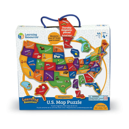 Learning Resources Magnetic U.S. Map Puzzle, Fun Geography for Kids, US Map, Develops Fine Motor Skills, 44 Pieces, Ages 4+