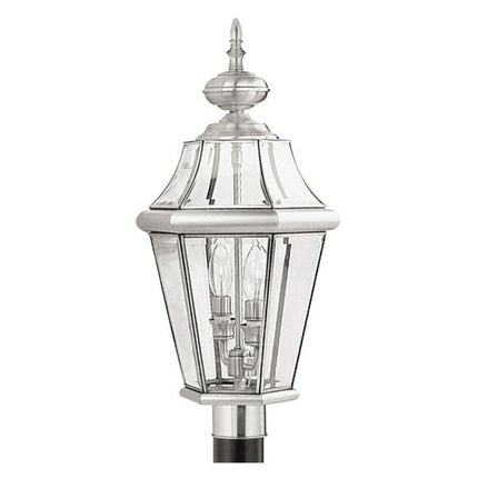 Livex Georgetown 2264-91 Outdoor Post Lantern - 21H in. Brushed Nickel