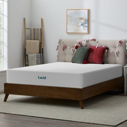 Lucid Refresh 10" Dual-Layered Gel Memory Foam Mattress, Firm, Queen