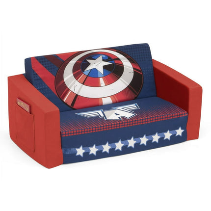 MARVEL Avengers Cozee Flip-Out Sofa - 2-in-1 Convertible Sofa to Lounger for Kids, Avengers