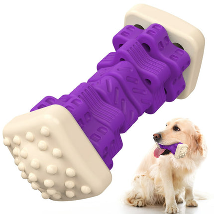 MASBRILL Interactive Dog Chew Toy–Brightly Colored Dog Enrichment Toy for Aggressive Chewers-Purple