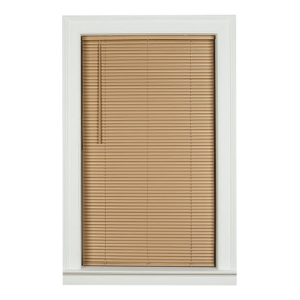 Mainstays 1" Cordless Vinyl Room Darkening Mini Blinds, Khaki, 29x64