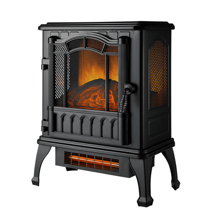 Mainstays 2-Setting 3D Electric Stove Heater with Life-Like Flame, Black