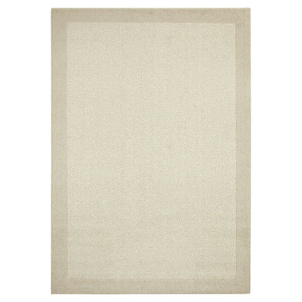 Mainstays Traditional Faux Sisal Border Beige Indoor Living Room Area Rug, 7'6"x10'