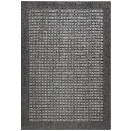 Mainstays Traditional Faux Sisal Border Gray Indoor Living Room Area Rug, 5' x 7'