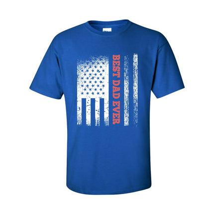 Men's Father's Day Patriotic Best Dad Ever Short Sleeve T-shirt-Royal-small