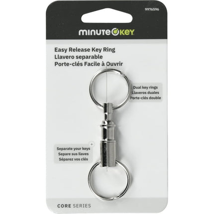Minute Key Pull Apart Key-Ring, Key-Chain, 1", Metal