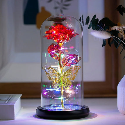 Miuline Eternal Rose,Preserved Flower String Light Glass Dome Romantic Gifts For Anniversary Valentine's Day For Girlfriend,Wife and Mom