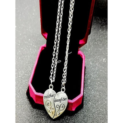 Mothers Day Gifts,Mother Daughter Heart Necklace Women Love Mom Mother's Day Gift for Mother Gift on Clearance