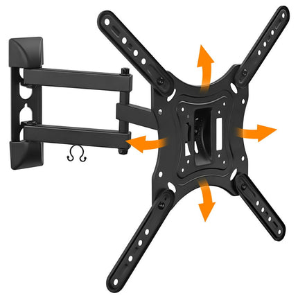 Mount-It! Full Motion Tilt Swivel TV Wall Mount for 23" to 55" Flat Screen TVs, 66 lbs. Capacity, 15" Extension, Bonus HDMI Cable