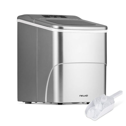 Newair 26 lbs. Countertop Ice Maker in Silver- NIM026MS00