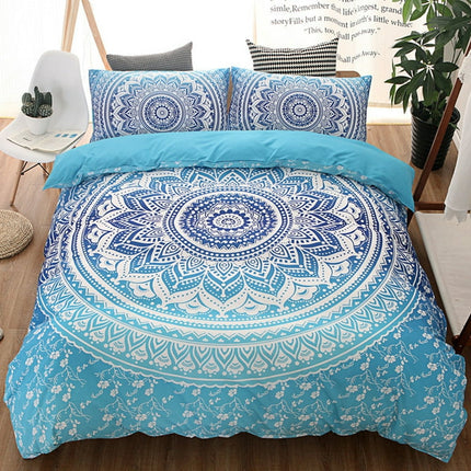 Niuer Quilt Cover Sets Zipper Duvet Cover Coverlet Set 3pcs Bedding Set With 2 Pillowcase Blue US Full 200*230 (three -piece)