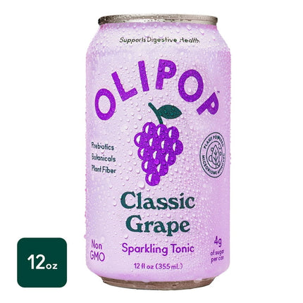 OLIPOP Classic Grape, A New Kind of Soda, 12 fl oz