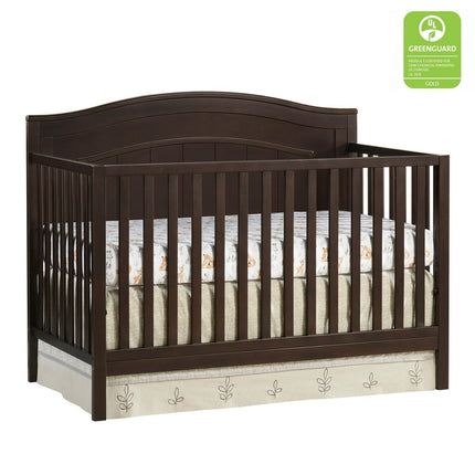 Oxford Baby North Bay 4-in-1 Convertible Crib, Espresso Brown, GREENGUARD Gold Certified, Wooden Crib