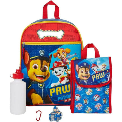 Paw Patrol Kids Backpacks with Lunch Bag and Water Bottle 5 Piece Set 16 inch
