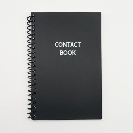 Pen + Gear Contact Book, Black Poly Cover, Spiral Binding, 128 Pages, Alphabet Tabs