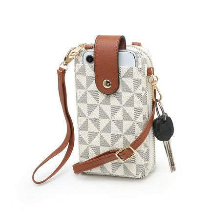 Poppy Faux Leather Womens Crossbody Shoulder Bag Cell Phone Purse Wallet Credit Card Slots Holder Clutch