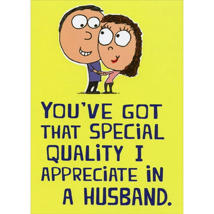 Recycled Paper Greetings Special Quality : Couple Hugging Funny / Humorous Father's Day Card for Husband
