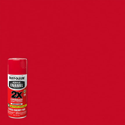 Red, Rust-Oleum Automotive Gloss Acrylic Enamel 2X Spray Paint-271920, 12 oz