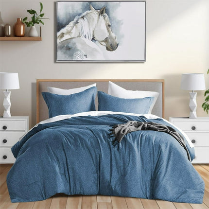 Regency Heights Full/Queen Comforter Sets Reversible 3 Piece Extra Soft Bedding with Pillow Shams Navy
