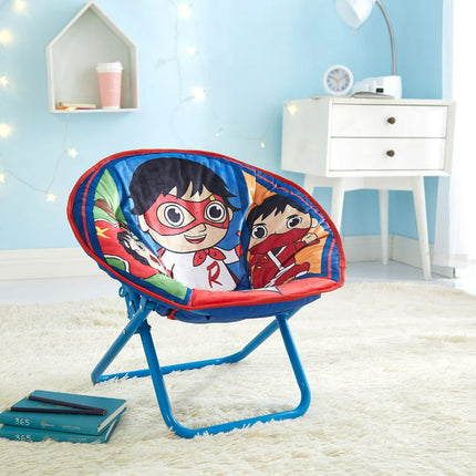 Ryan's World 19"- inch Red Polyester Toddler Armless Saucer Chair, Includes One Piece