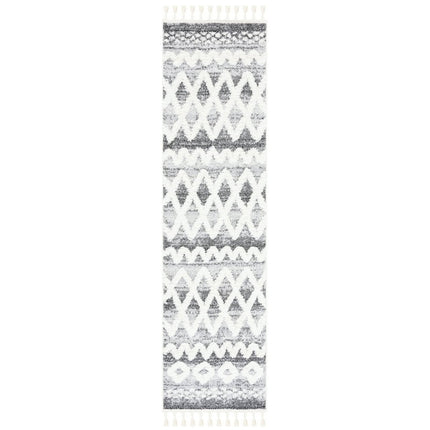 SAFAVIEH Moroccan Tassel Shag MTS626F Grey / Ivory Rug