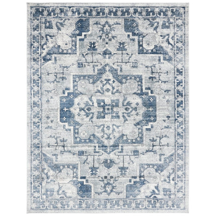 SAFAVIEH Oregon Coriander Floral Bordered Area Rug, Navy/Ivory, 8' x 10'