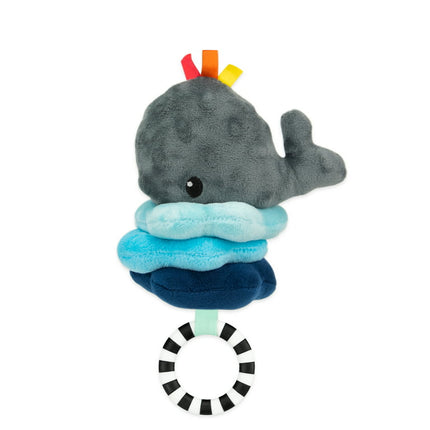 Sassy Wavy Whale Jitter Stroller Toy -0+ Months Sensory Pull Down with Vibrating Upward Motion