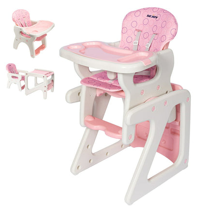 Sejoy 3 in 1 Baby High Chair Convertible Play Table Seat Booster Toddler Feeding Tray