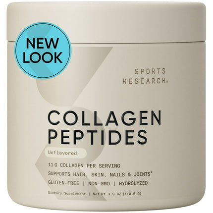 Sports Research Collagen Peptides, Unflavored, 3.9 oz (110.7g)