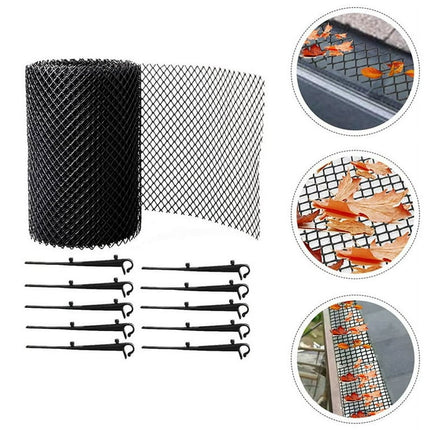 Strainer 2 Set Gutter Guard Mesh Protector Screen Roll Anti- Falling Leaf Guard Leaf Protection Cover to Gutter Drain