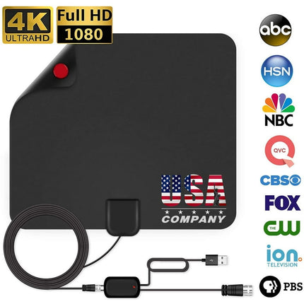 TV Antenna - HDTV Antenna Support 4K 1080P New Version up to 330 Miles Range Digital Antenna for HDTV VHF UHF Freeview Channels Antenna with Amplifier Signal Booster 16.5 ft Longer Coaxial Cable