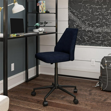 Teen Novogratz Morgan Office Chair with Casters, Blue Linen