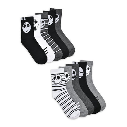 The Nightmare Before Christmas Women's Jack Skellington Graphic Crew Socks, 10-Pack, Shoe Sizes 4-10