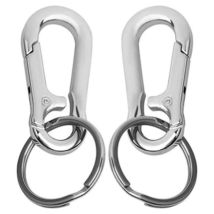 Torubia Metal Carabiner Clip Keyring Keychain Chain Holder Organizer for Car Keys Finder(2Pcs Key Chain Clip Hook)Silver
