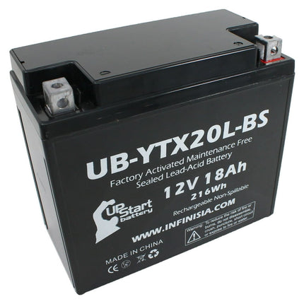 UB-YTX20L-BS Battery Replacement for 1996 Yamaha YFM40FW Kodiak/Automatic 400 CC ATV - Factory Activated, Maintenance Free, Motorcycle Battery - 12V, 18AH, UpStart Battery Brand