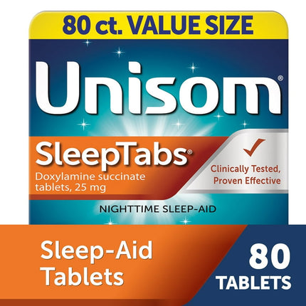 Unisom SleepTabs Tablets (80 Ct), Sleep-Aid, Doxylamine Succinate