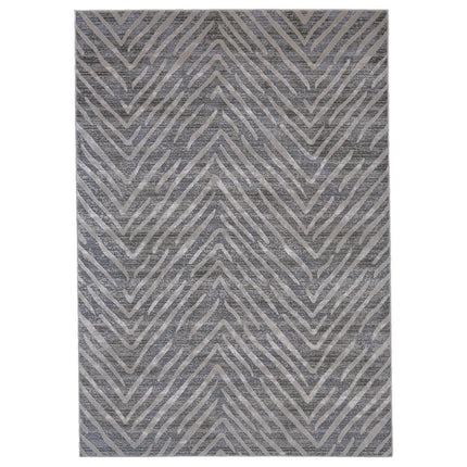 Vanhorn Distressed Metallic Chevron RUg, Stormy/Opal Gray, 1ft-8in x 2ft-10in