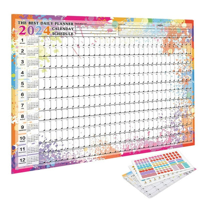 Wall Hanging Calendar 2024 Annual Poster for Classroom Office Special Events Style B