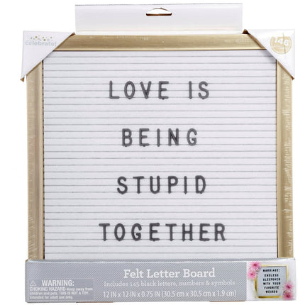 Way to Celebrate 12"x12" Gold & White Wood Letter Board Office & Stationery Misc