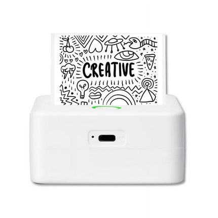 Wireless Mini Portable Thermal Printer Label Maker, Paper Included for Android and iOS Phone, White