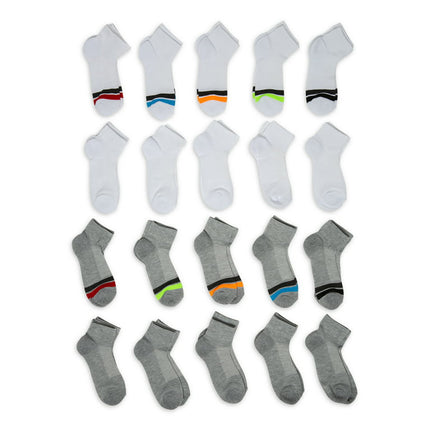 Wonder Nation Boys Ankle Socks, 20-Pack, Sizes S -L