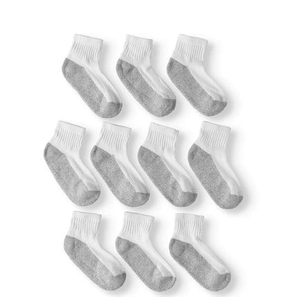 Wonder Nation Boys Cushioned Ankle Socks, 10 Pack, Sizes S-L