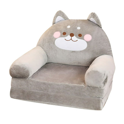 Wozhidaoke couch cover Plush Foldable Kids Sofa Backrest Armchair 2 In 1 Foldable Children Sofa Cute Cartoon Lazy Sofa Children Flip Open Sofa Bed For Living Room Bedroom Without Liner Filler