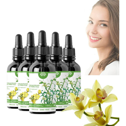 Xerdsx Clearbreath Dendrobium & Mullein Extract - Powerful Lung Support, Clear Breath Dendrobium & Mullein Extract Herbal Drops, Herbal Clearbreath Drops, Dendrobium Mullein Extract for Lung Care