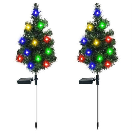 Yyeselk Solar Christmas Trees for Outside Decorations - Outdoor Waterproof LED Tree Landscape Lights for Garden Yard Pathway Lawn Outdoor Decoration