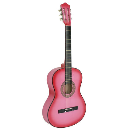 ZenStyle 38" Beginners Acoustic Guitar with Case, Strap, Tuner and Pick for Starter, Pink