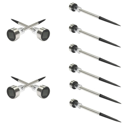 Zimtown 10pcs Outdoor Garden Stainless Steel LED Solar Landscape Path Lights Yard Lamp